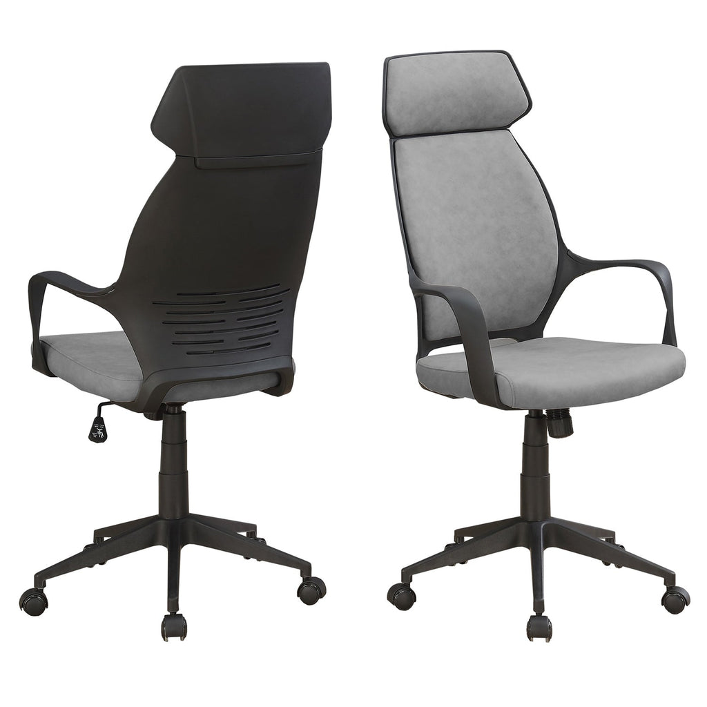 Grey Black Ergonomic Adjustable Microfiber High Back Executive Office Chair - Deals Kiosk