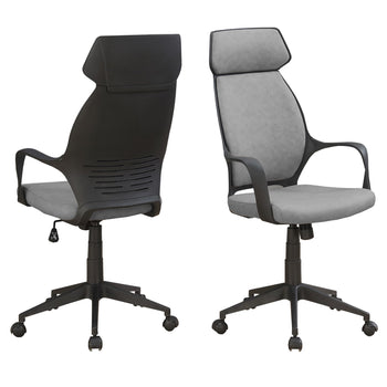 Grey Black Ergonomic Adjustable Microfiber High Back Executive Office Chair - Deals Kiosk