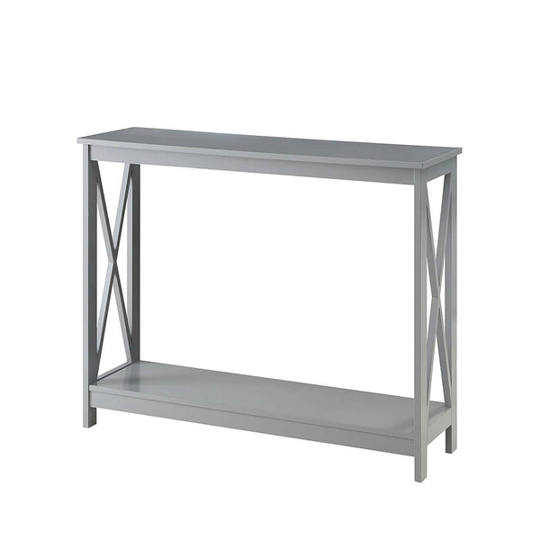 Grey Wood Console Sofa Table with Bottom Storage Shelf - Deals Kiosk