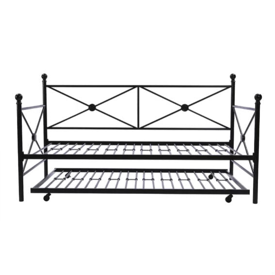 Full Metal Daybed with Roll-out Trundle in Gold Finish - Deals Kiosk