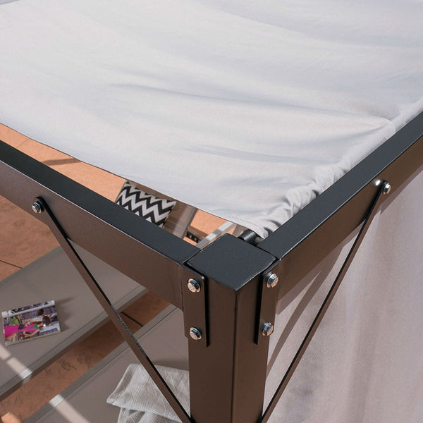 Heavy Duty Steel Frame Outdoor Gazebo Pergola with Beige Fabric Sun Shade - Deals Kiosk