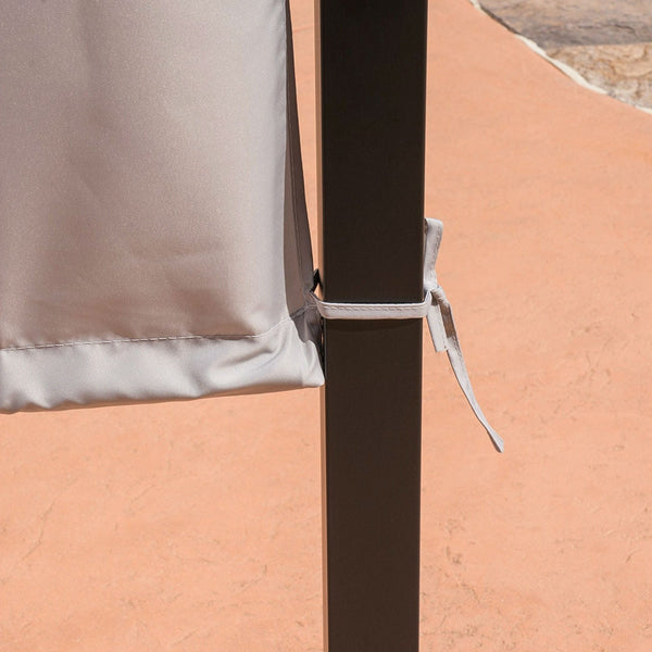 Heavy Duty Steel Frame Outdoor Gazebo Pergola with Beige Fabric Sun Shade - Deals Kiosk