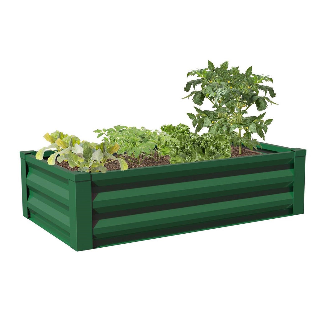 Green Powder Coated Metal Raised Garden Bed Planter Made In USA - Deals Kiosk