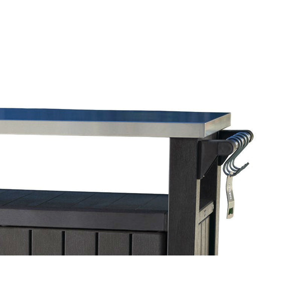 Outdoor Grill Party Caster Bar Serving Cart with Storage Dark Brown - Deals Kiosk