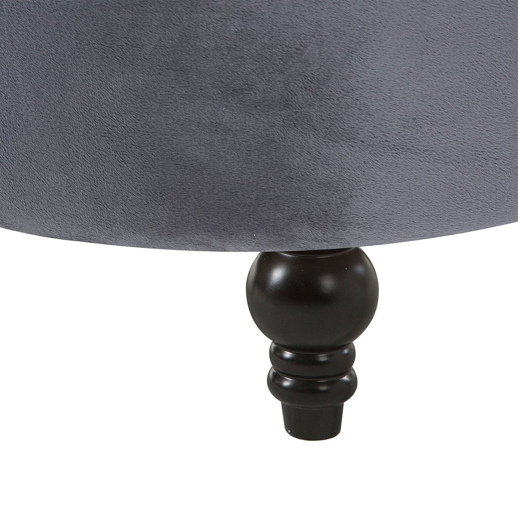 Gray Tufted High Back Plush Velvet Upholstered Accent Low Profile Chair - Deals Kiosk