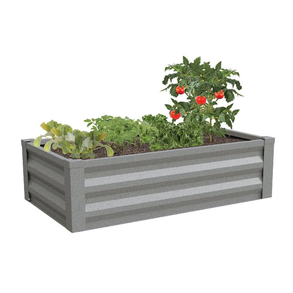 Gray Powder Coated Metal Raised Garden Bed Planter Made In USA - Deals Kiosk