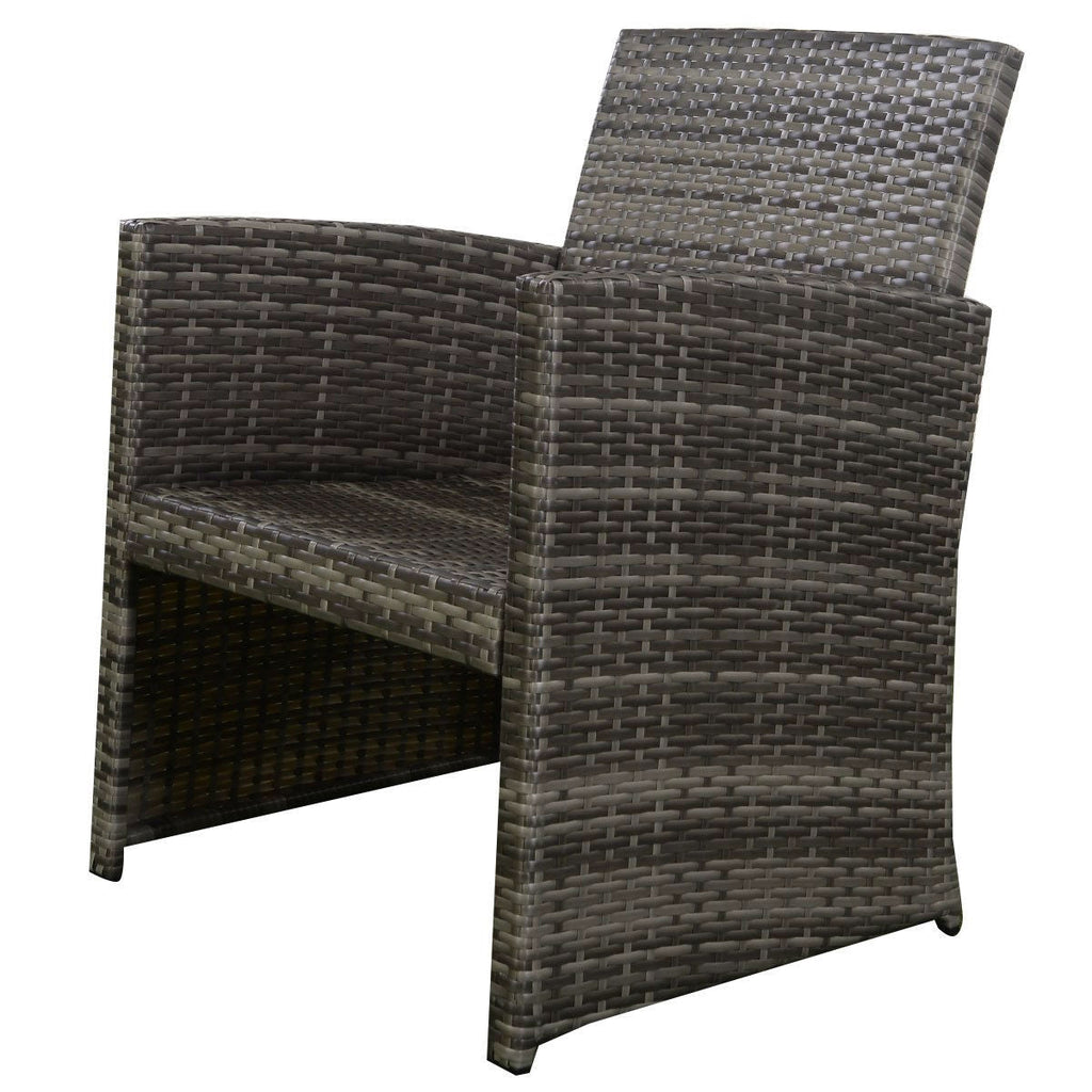 Grey Resin Wicker Rattan 4-Piece Patio Furniture Set with Seat Cushions - Deals Kiosk