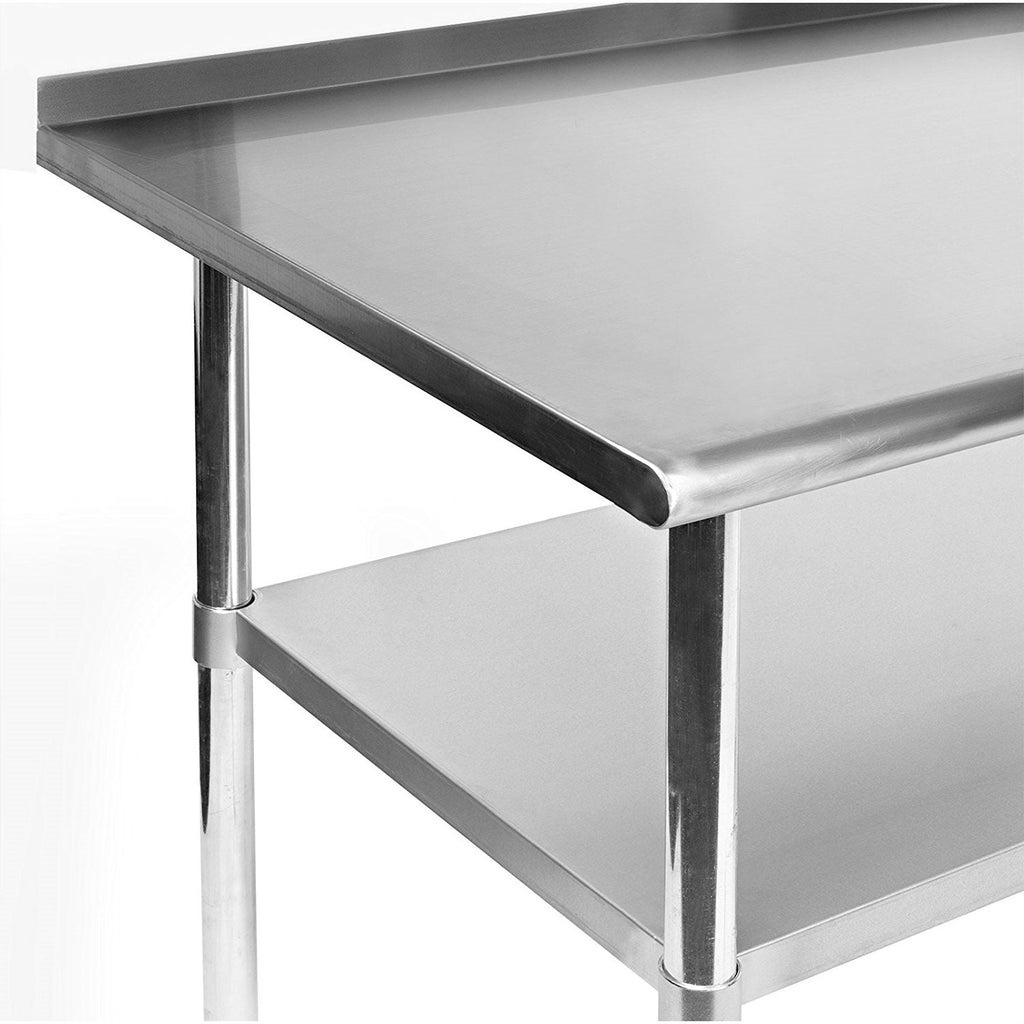 Heavy Duty 48 x 24 inch Stainless Steel Kitchen Prep Work Table with Backsplash - Deals Kiosk