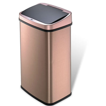 Gold 13-Gallon Stainless Steel Kitchen Trash Can with Motion Sensor Lid - Deals Kiosk