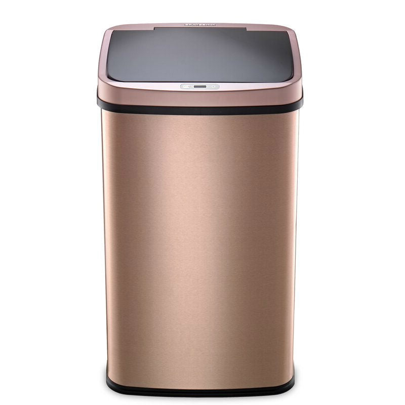 Gold 13-Gallon Stainless Steel Kitchen Trash Can with Motion Sensor Lid - Deals Kiosk