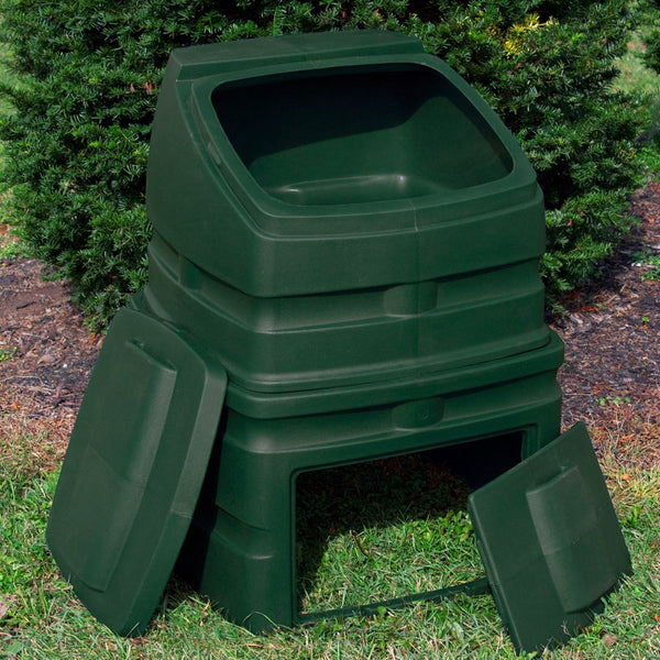 Green Heavy Duty Plastic Compost Bin - 90 Gallon Capacity - Deals Kiosk