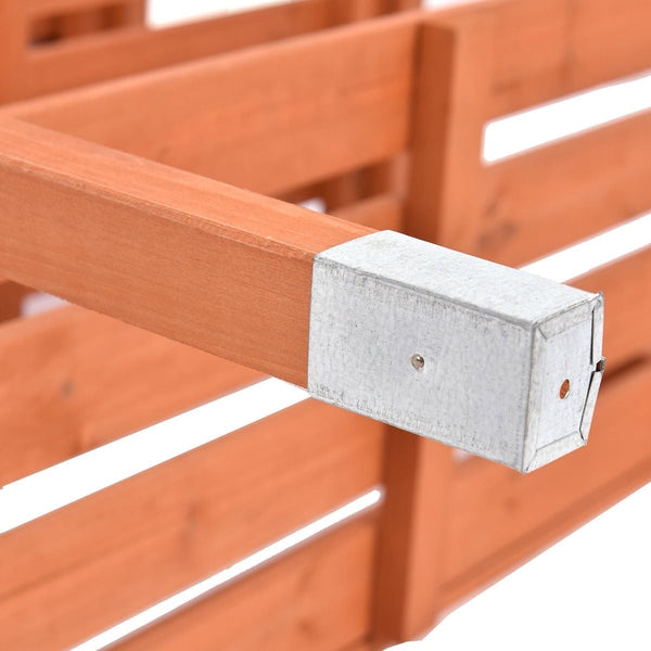 Outdoor Garden Wood Potting Bench Storage Shelf with Metal Top - Deals Kiosk