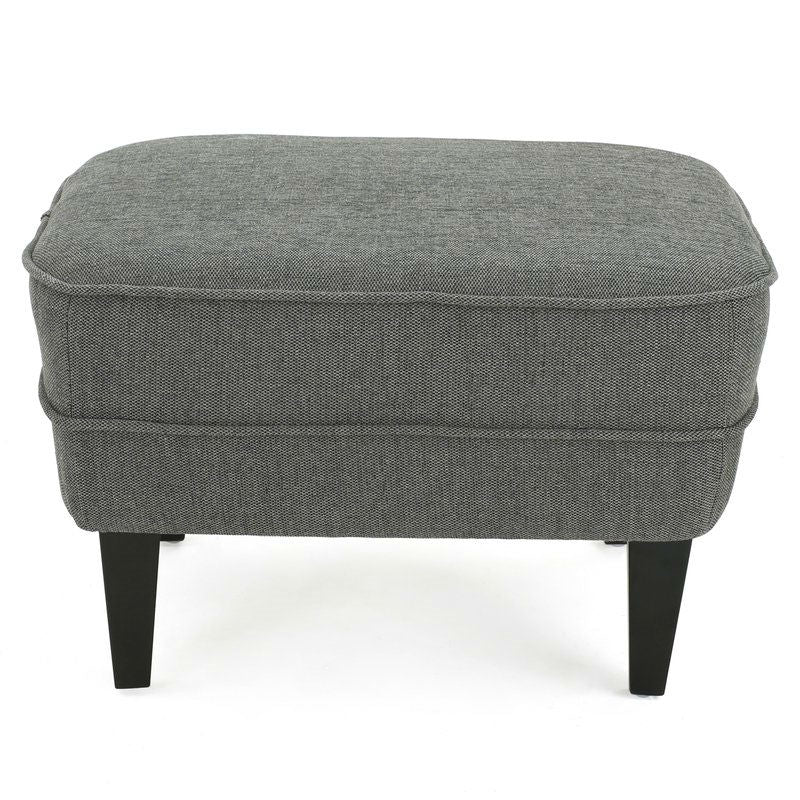 Gray Mid-Century Tufted Upholstered Club Armchair with Ottoman - Deals Kiosk