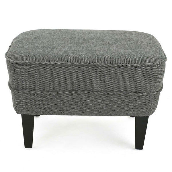 Gray Mid-Century Tufted Upholstered Club Armchair with Ottoman - Deals Kiosk