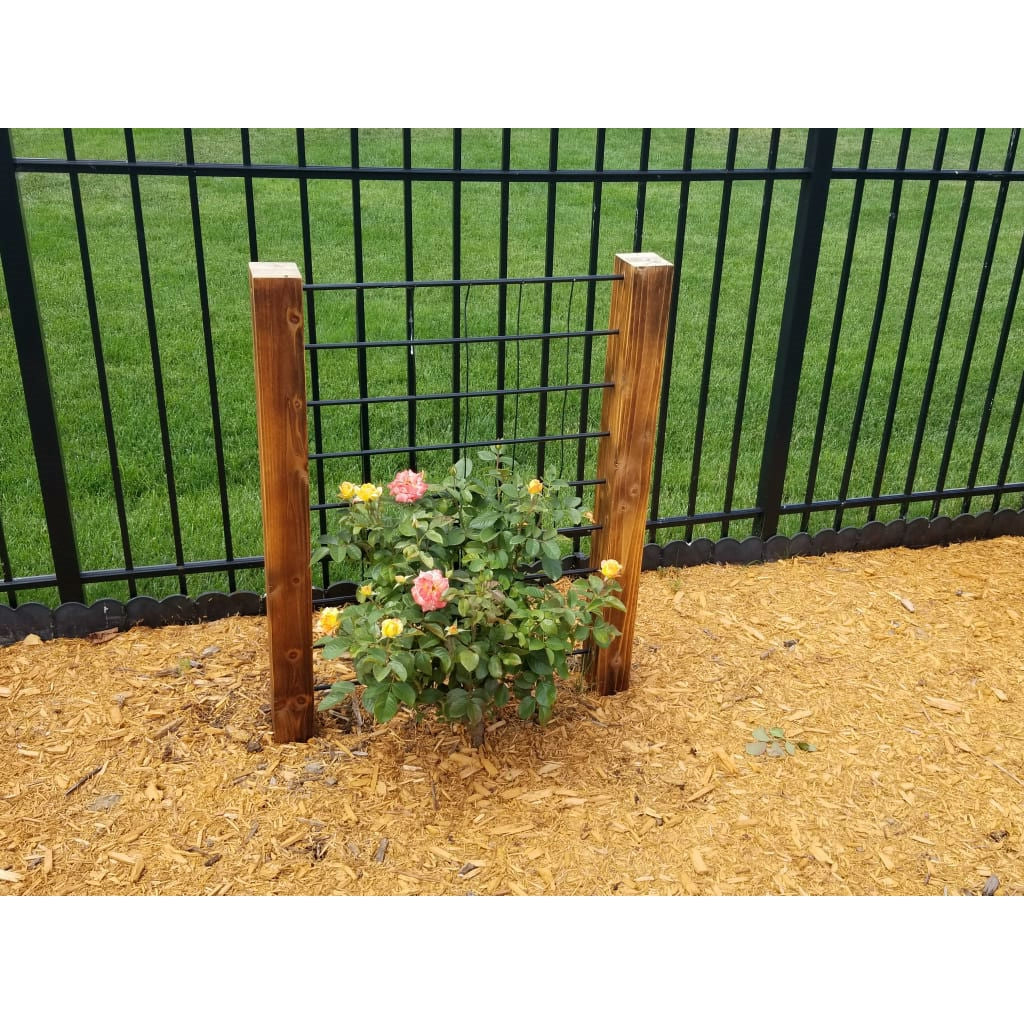 3-Ft High Sturdy Dark Wood and Steel Trellis - Deals Kiosk