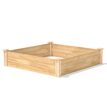 4ft x 4ft Outdoor Cedar Wood Raised Garden Bed Planter Box - Made in USA - Deals Kiosk