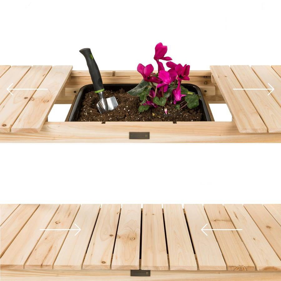 Outdoor Garden Wood Potting Bench Expandable Top with Food Grade Plastic Sink - Deals Kiosk
