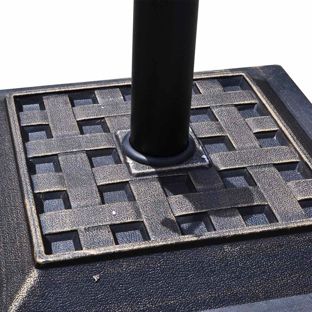 Bronze Finish Square Heavy Duty Outdoor Umbrella Stand Base - Deals Kiosk