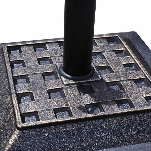 Bronze Finish Square Heavy Duty Outdoor Umbrella Stand Base - Deals Kiosk