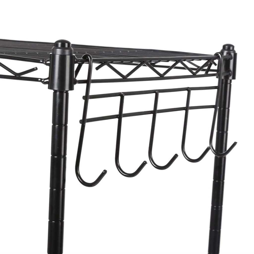 Black Metal 4-Shelf Wire Storage Rack Shelving Unit - Deals Kiosk