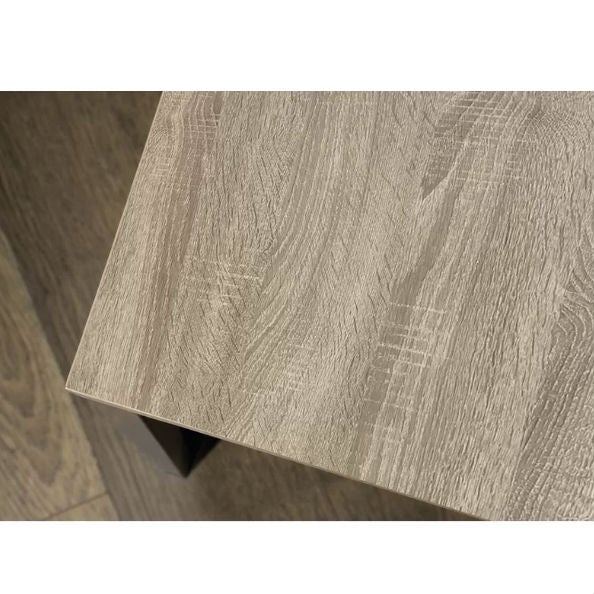 Modern Metal Frame End Table Nightstand with Taupe Finish Wood Top Side Table - Deals Kiosk