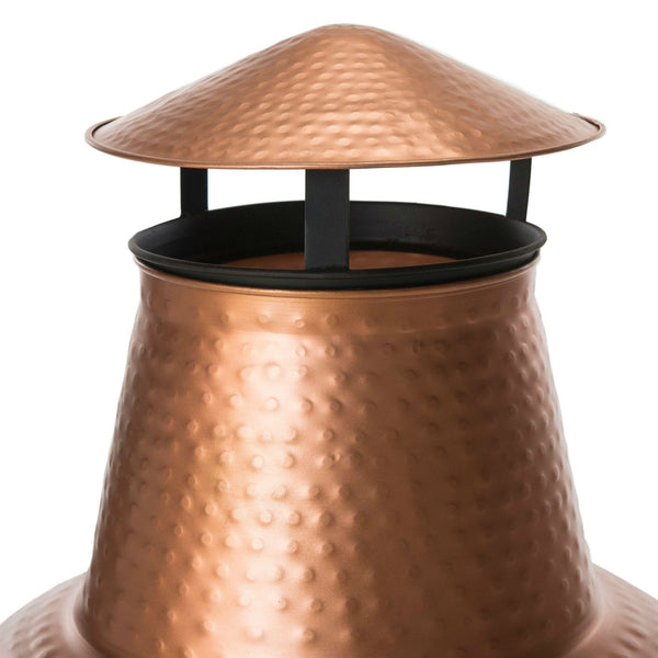 Hammered Copper and Iron Chiminea Fire Pit with Stand - Deals Kiosk