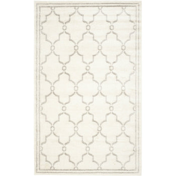 8' x 10' Indoor/Outdoor Area Rug in Ivory and Light Gray