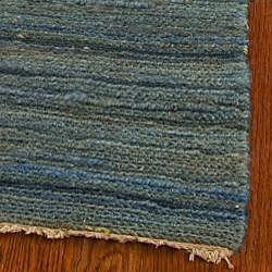 Hand-knotted All-Natural Oceans Blue Hemp Rug (5' x 8') - Deals Kiosk