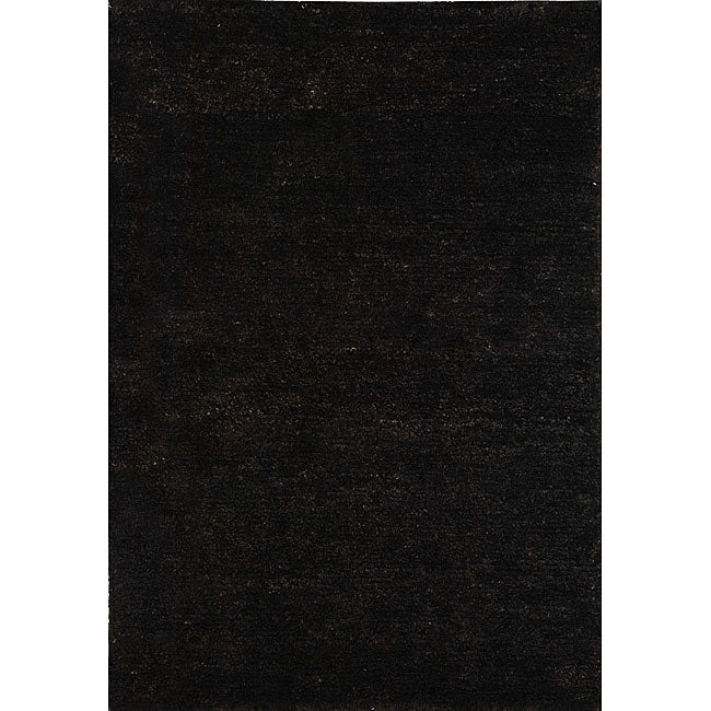 Hand-knotted Vegetable Dye Solo Liquorice Hemp Rug (5' x 8')