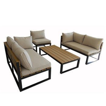 4-Piece Modern Outdoor Patio Furniture Set with Cushions - Deals Kiosk