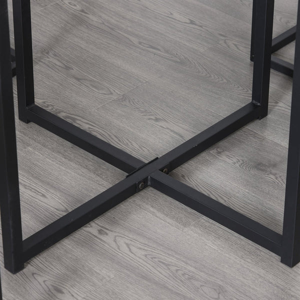 Farmhouse 5 Piece Square Walnut Wood Steel Kitchen Dining Set - Deals Kiosk