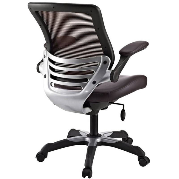 Modern Brown Mesh Back Ergonomic Office Chair  with Flip-up Arms - Deals Kiosk