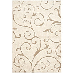Hand-woven Ultimate Cream/ Beige Shag Rug (5'3 x 7'6) - Deals Kiosk