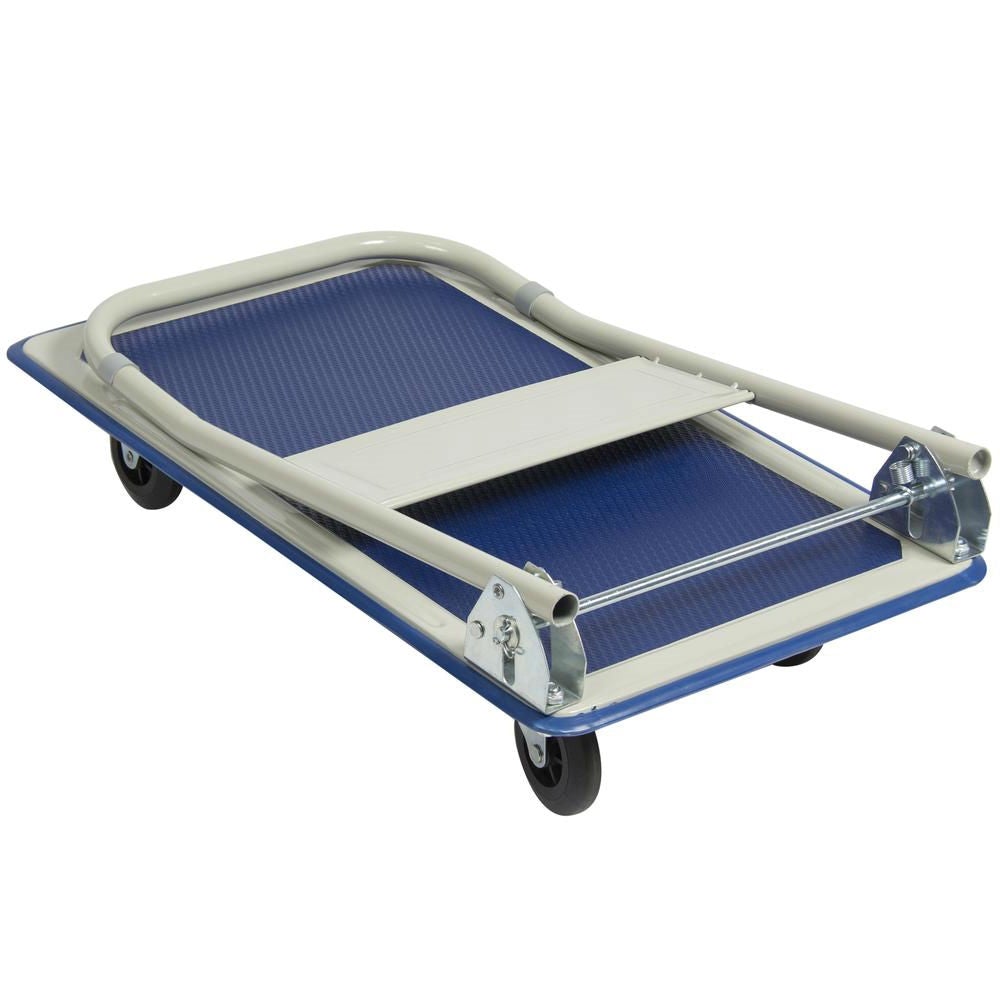 Heavy Duty Folding 4 Wheeled Blue Cart Dolly - Deals Kiosk