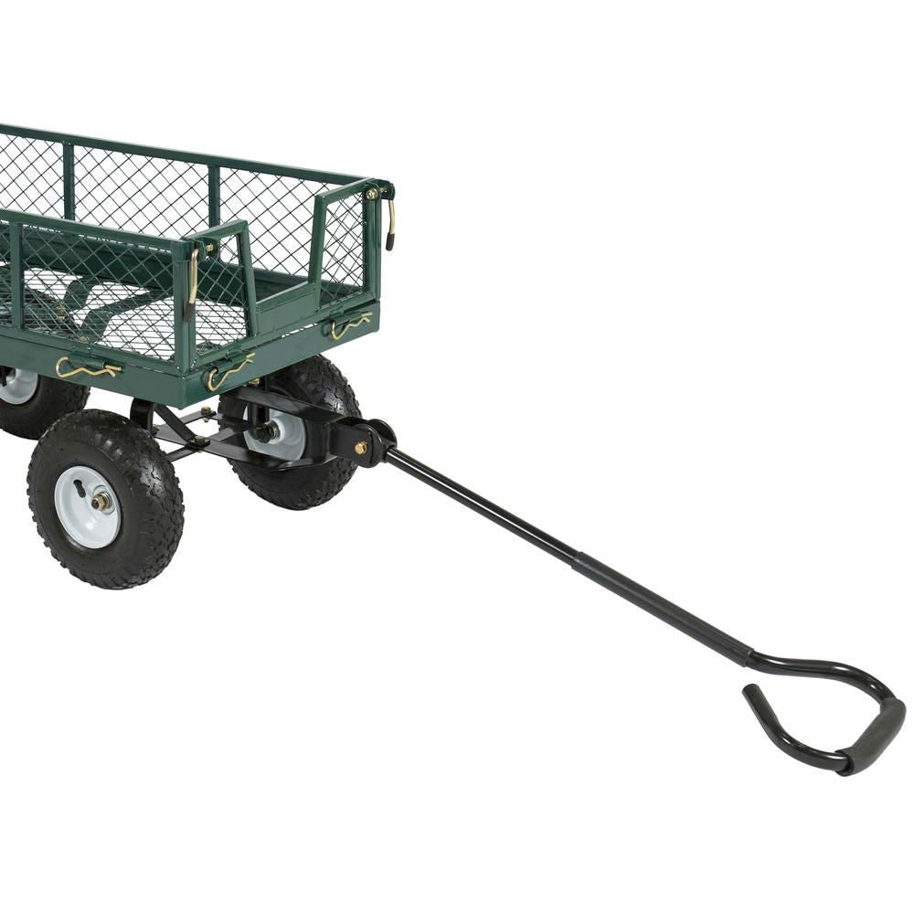 Heavy Duty Green Steel Garden Utility Cart Wagon with Removable Sides - Deals Kiosk