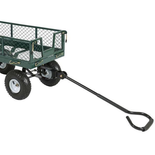 Heavy Duty Green Steel Garden Utility Cart Wagon with Removable Sides - Deals Kiosk