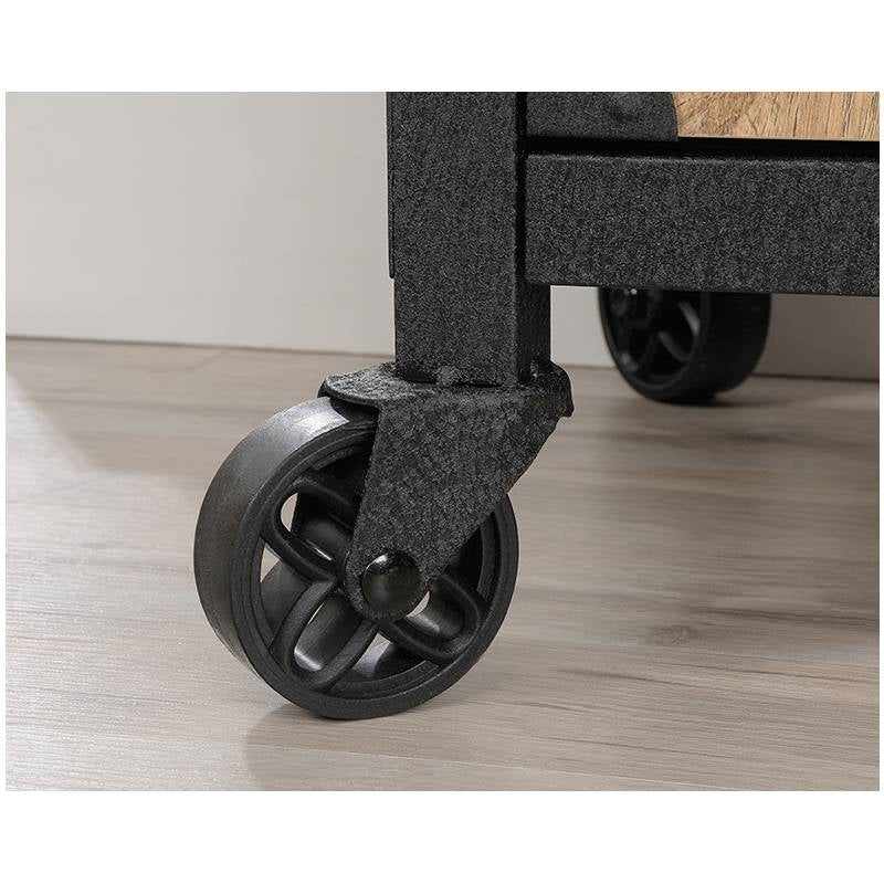 Mesquite FarmHome 3 Tier Entryway Bookcase Storage Cabinet Fixed Casters - Deals Kiosk