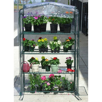 4-Tier Growing Rack Planter Stand Greenhouse with Thermal Cover - Deals Kiosk