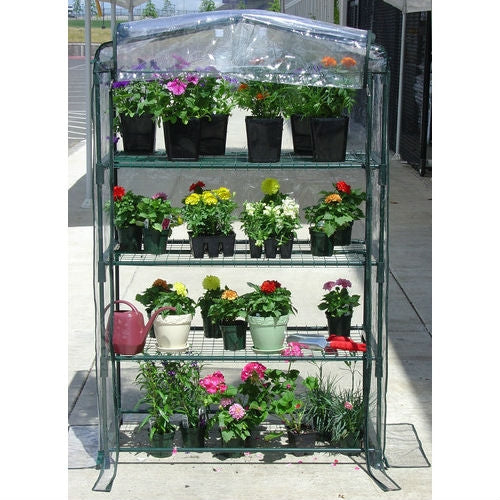 4-Tier Growing Rack Planter Stand Greenhouse with Thermal Cover - Deals Kiosk