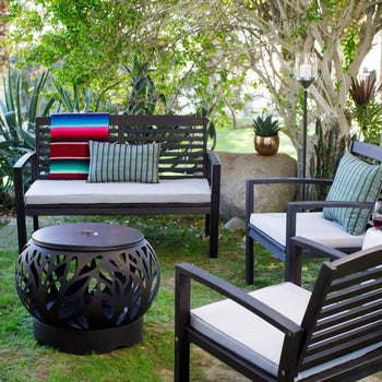 5 Piece Espresso Gas Burning Fire Pit Patio Set - Deals Kiosk