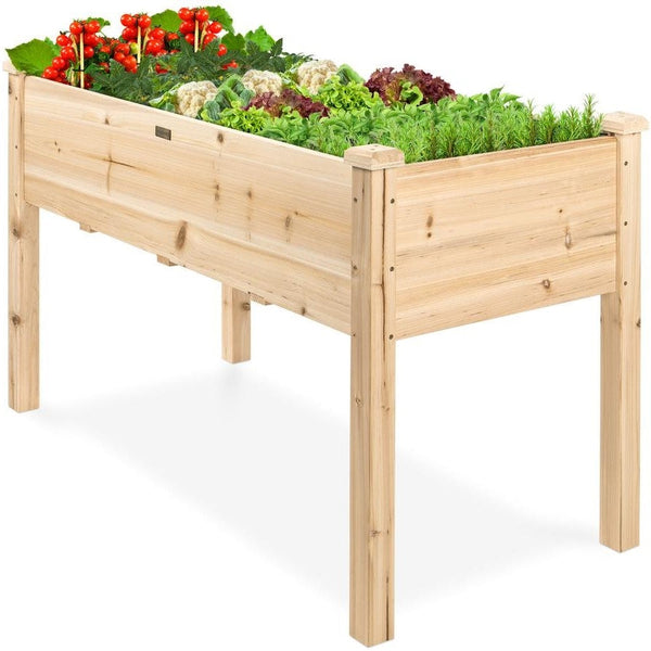 Farmhouse Wood 48x24x30in Raised Garden Bed Elevated Garden Planter Stand - Deals Kiosk