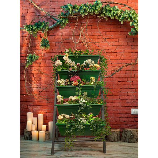 4 FT 5 Tier Green Vertical Garden Indoor/Outdoor Elevated Planter - Deals Kiosk