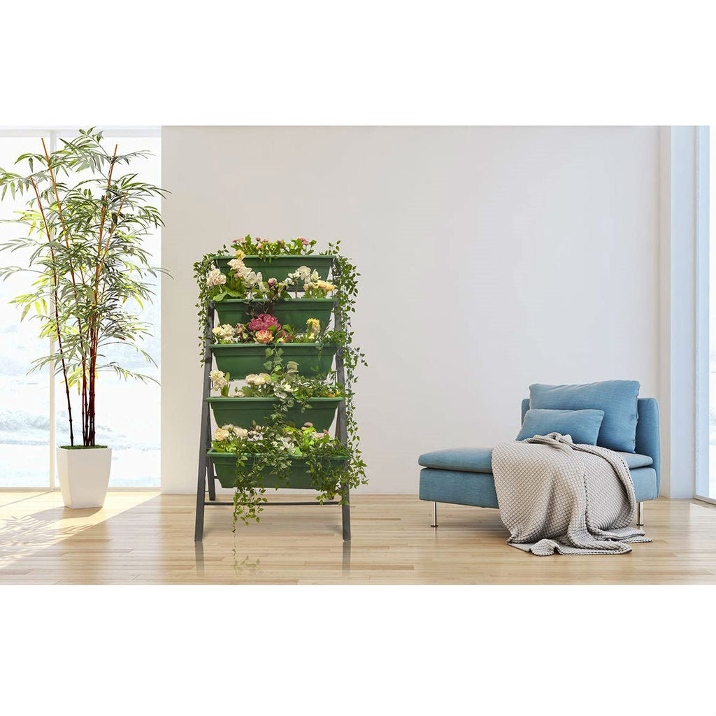 4 FT 5 Tier Green Vertical Garden Indoor/Outdoor Elevated Planter - Deals Kiosk