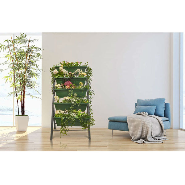 4 FT 5 Tier Green Vertical Garden Indoor/Outdoor Elevated Planter - Deals Kiosk