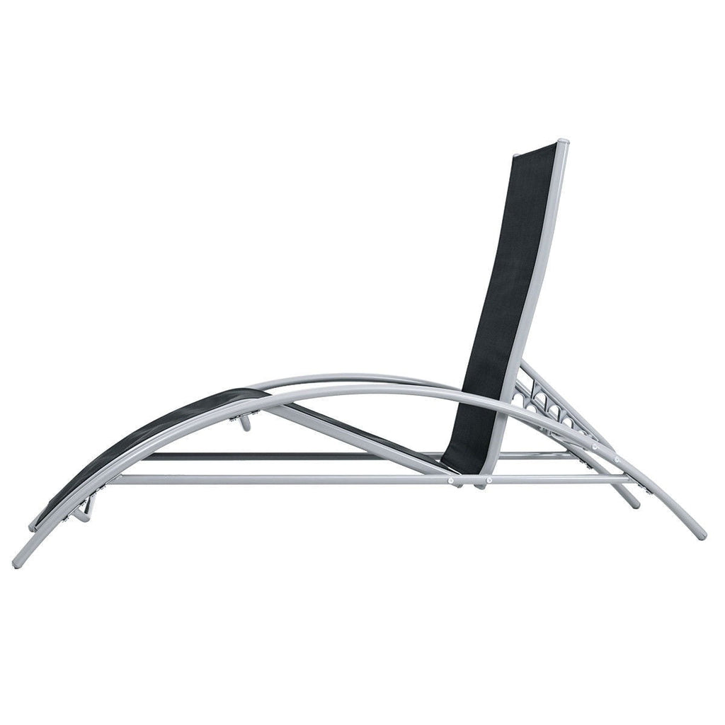 3 Piece Complete Black Outdoor Patio Pool Lounger Set - Deals Kiosk