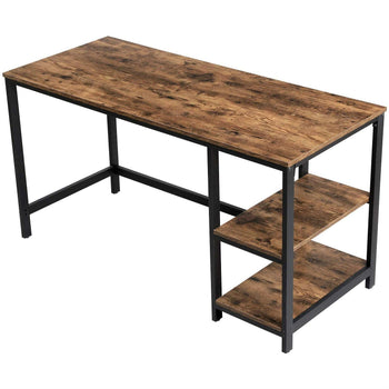 55 Inch Industrial Wood Metal Computer Writing Desk Left or Right Facing - Deals Kiosk