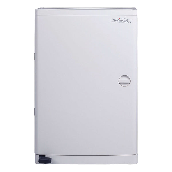 No Hands 18-Gallon Kitchen Trash Can in White with Food Pedal Lid - Deals Kiosk