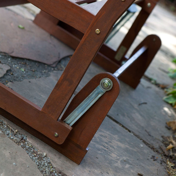 4-Ft Outdoor Patio Garden Love-seat Glider Chair in Natural Eucalyptus Wood - Deals Kiosk