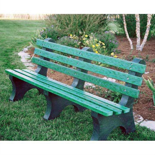 Green Commercial Quality Outdoor Garden Eco-Friendly Plastic 4-Ft Park Bench - Deals Kiosk