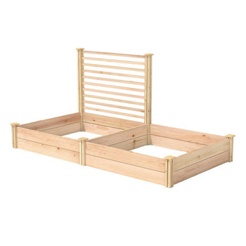 4 ft x 8 ft Cedar Wood Raised Garden Bed with Trellis - Made in USA - Deals Kiosk
